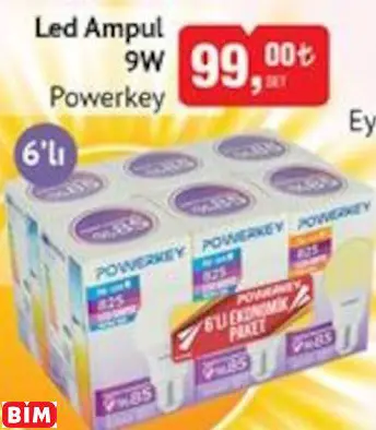 POWERKEY LED AMPUL 9W